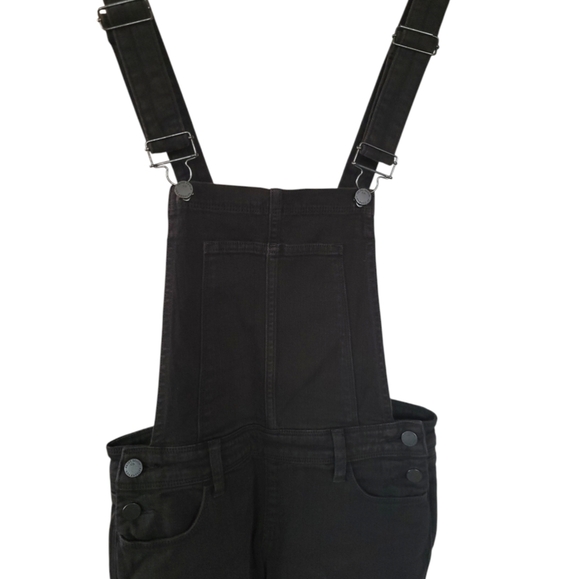 PAIGE Sierra High Waist Denim Overalls Vintage Black 24 ASO Olivia Palermo - Picture 7 of 16